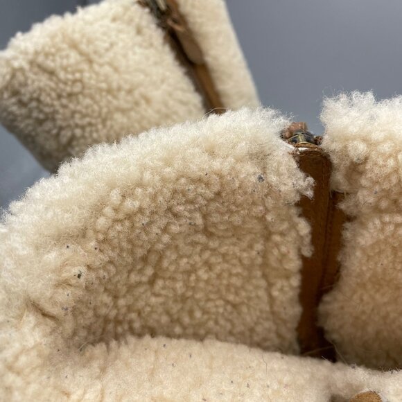 Ugg Women's 8 Katerina Tall Sherpa Suede Boots Winter Chestnut Brown Zipper - Picture 6 of 9